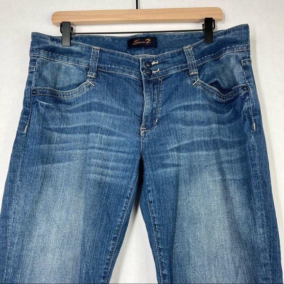 Seven7 Flat Front Women’s Denim Cropped Pants Size 12 - Picture 2 of 7